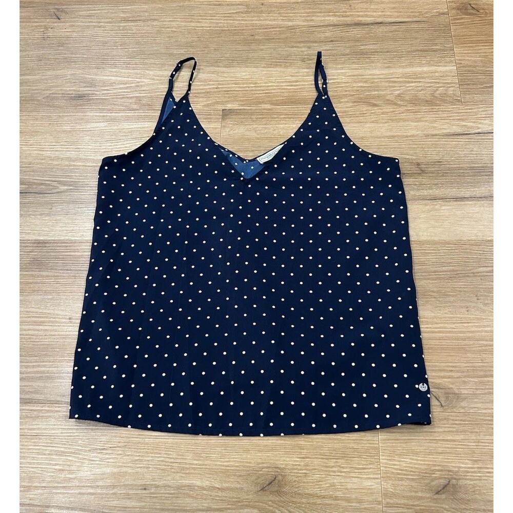 Coquette Polka Dot Cami Tank Top Abercrombie & Fitch Navy French Girl S -